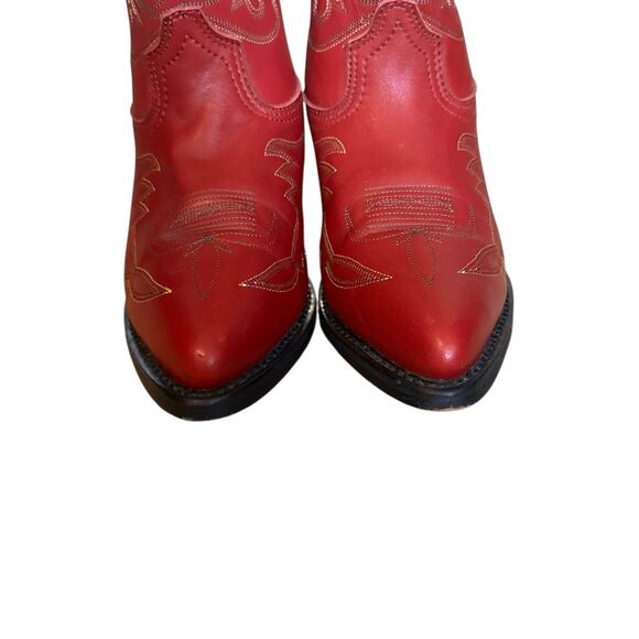 *SOLD* Red Leather Western Cowboy Boots – Women’s Size 8.5M BohoCowgirl Rodeo - Picture 4 of 6